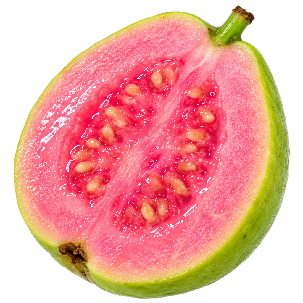 Sticker of a pink guava cut in half