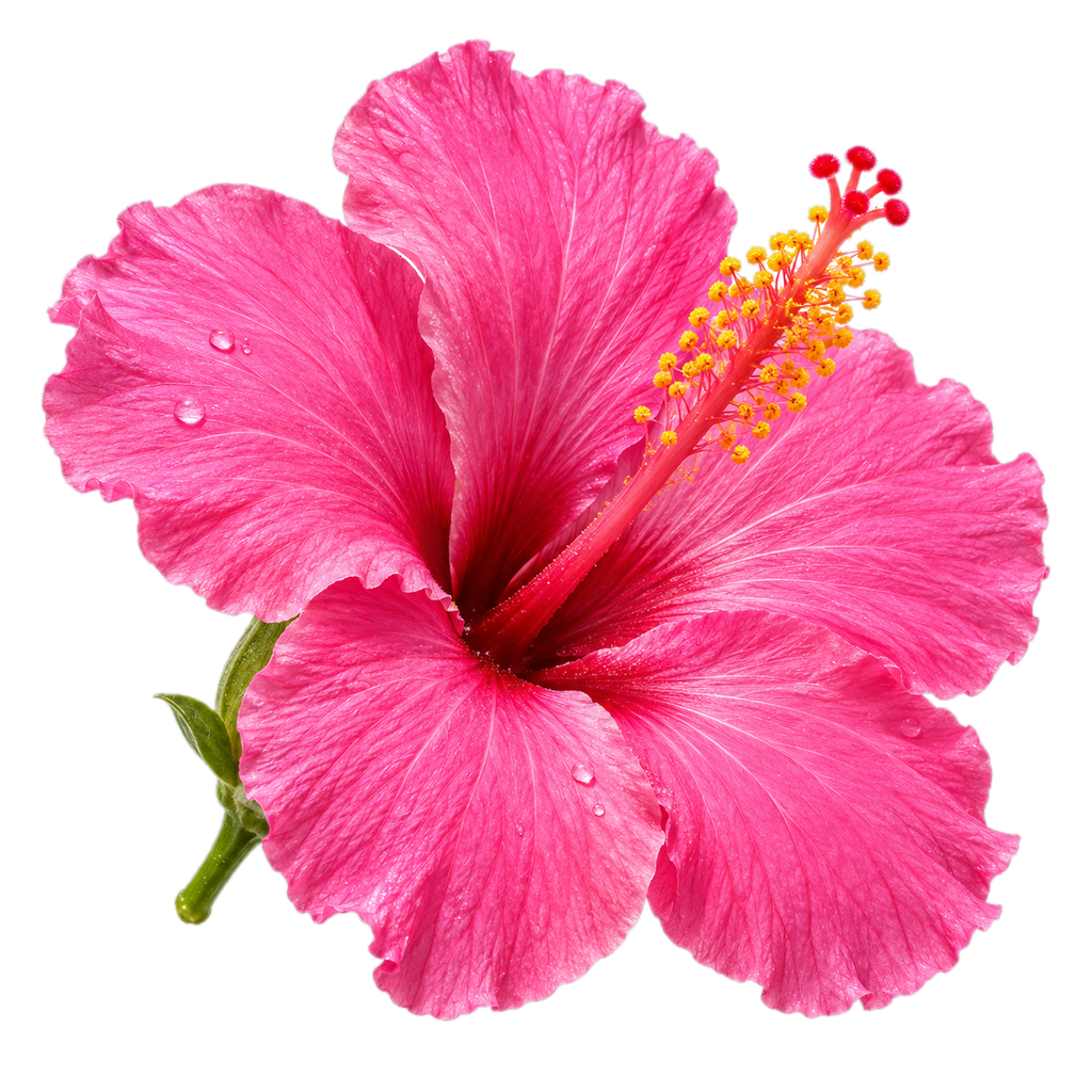 Sticker of a bright pink hibiscus bloom
