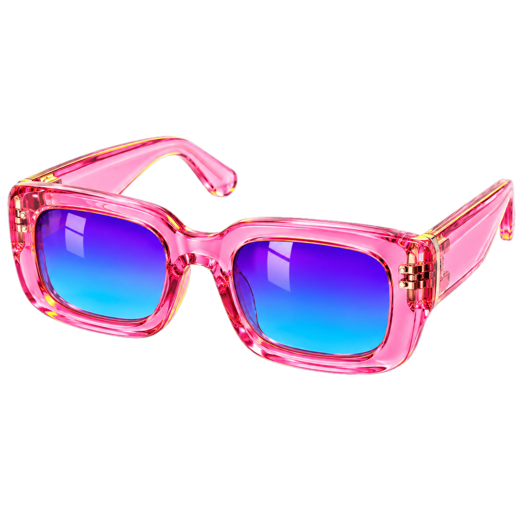 Sticker of candy-coloured acrylic sunglasses