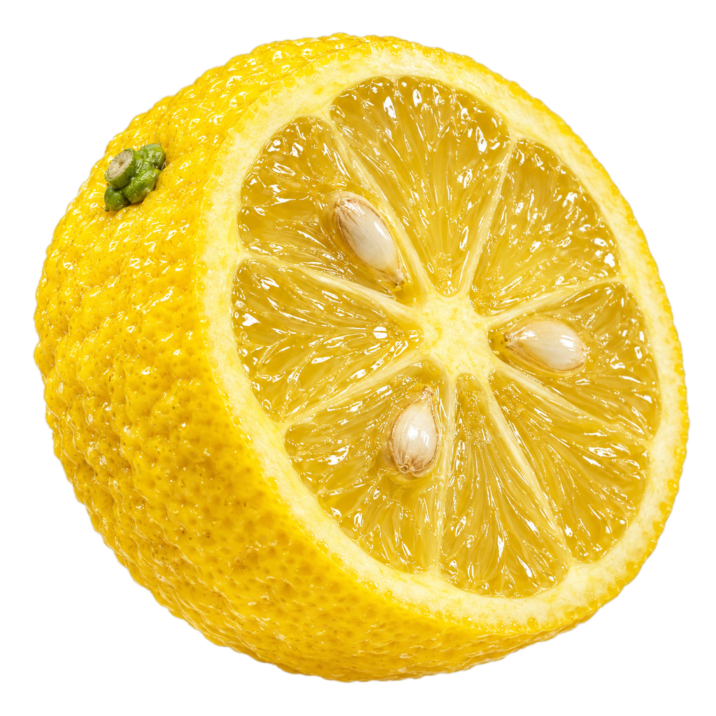 Sticker of a juicy yuzu half-slice