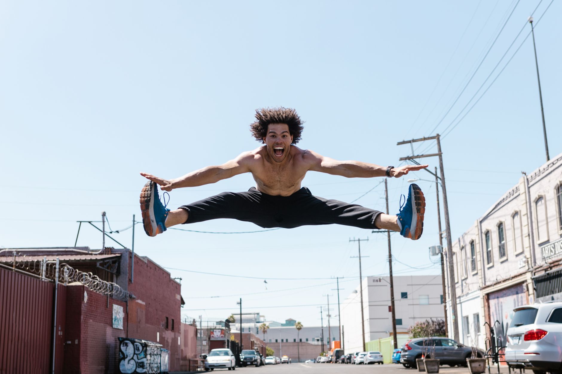 Still from The City Is a Stage, a commercial for Stride Athletic