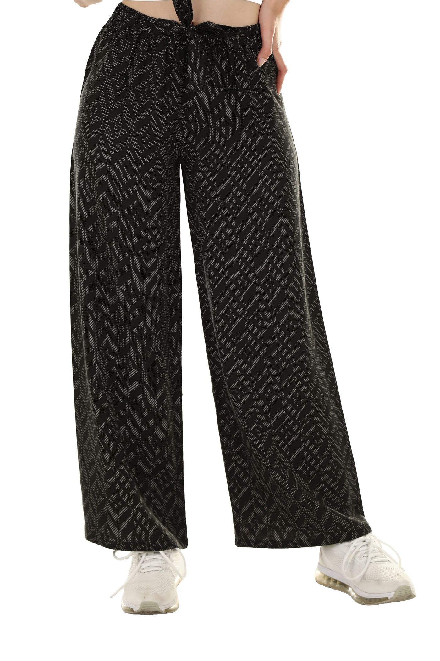Dark wide-leg trousers