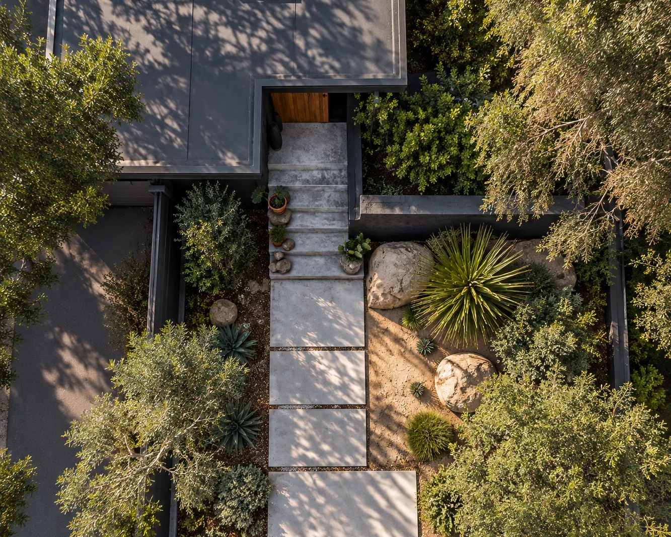 The path to the door seen from above