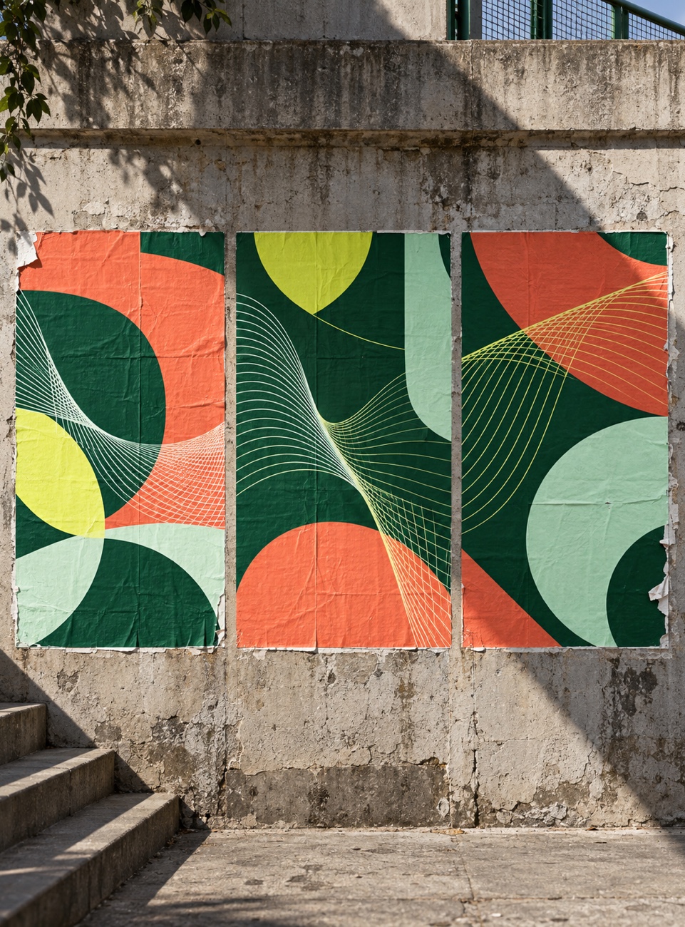 Festival posters on a concrete wall — Onda Festival, Posters