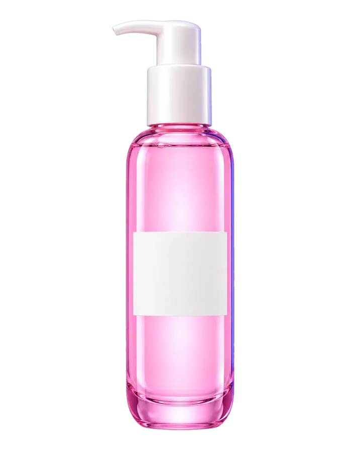 Squalane Veil, a slim jelly-pink bottle with a white pump