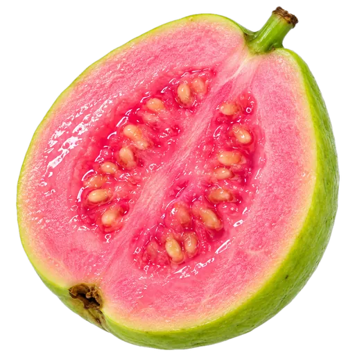 Sticker of a pink guava cut in half