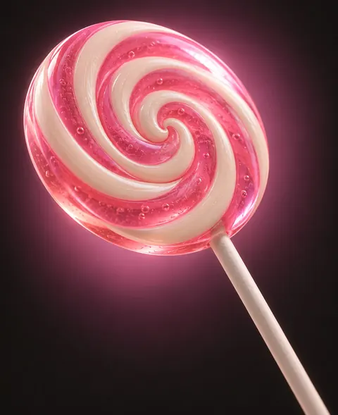 Swirl lollipop on a rose backdrop