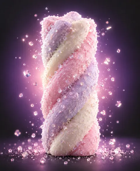 Marshmallow twist on a pink glow