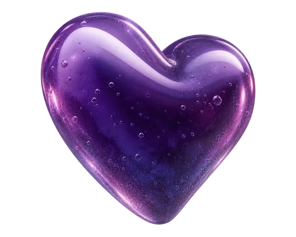 Glossy purple blueberry candy heart