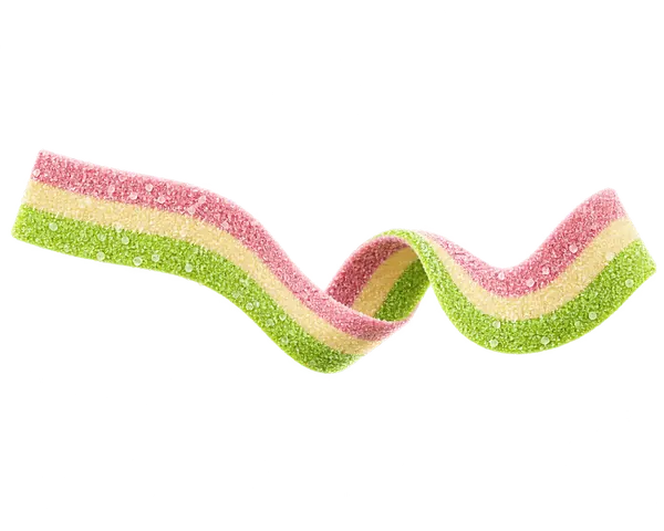 Sugar-sanded sour belt striped pink, cream and green