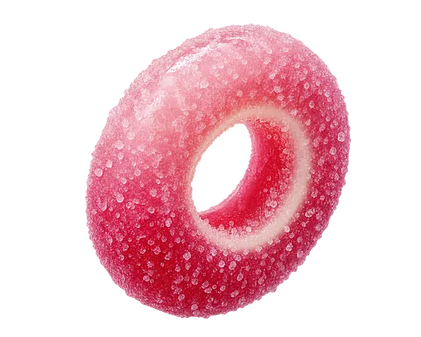 Raspberry-pink sugared gummy ring