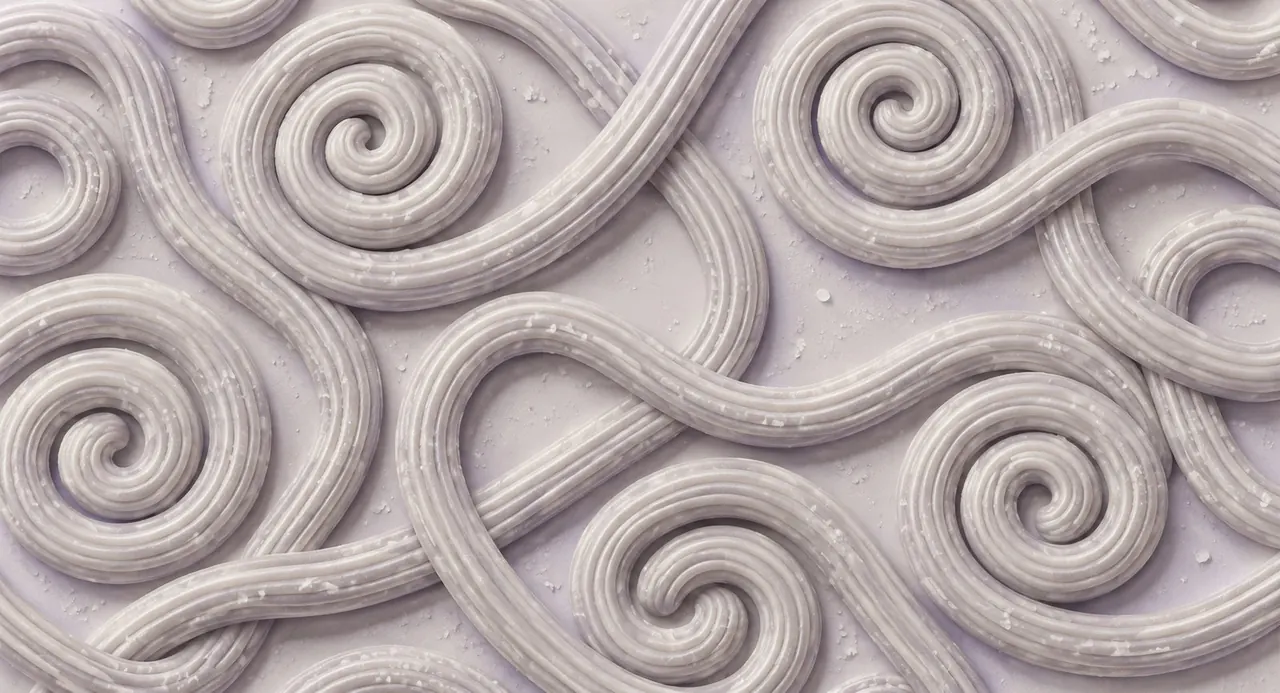 Pale liquorice-grey looping spirals, the Liquorice Lane realm backdrop