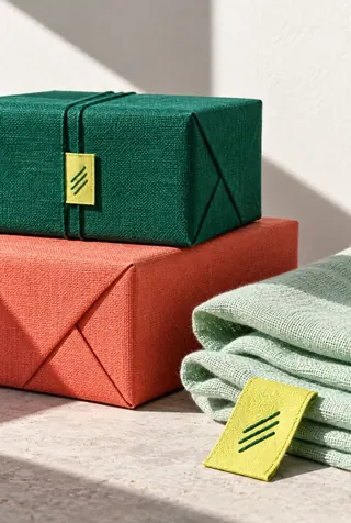 Branded boxes on a table — Tessuto, Branding