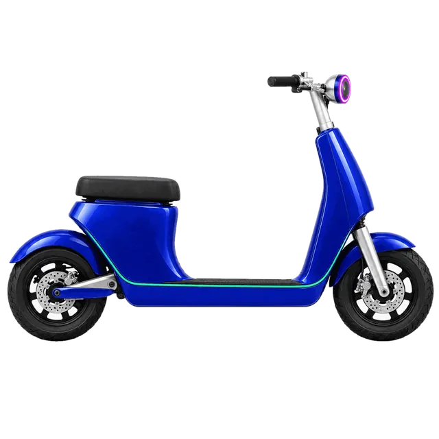 The M1 in Ultra: ultramarine panels with green trim, side view