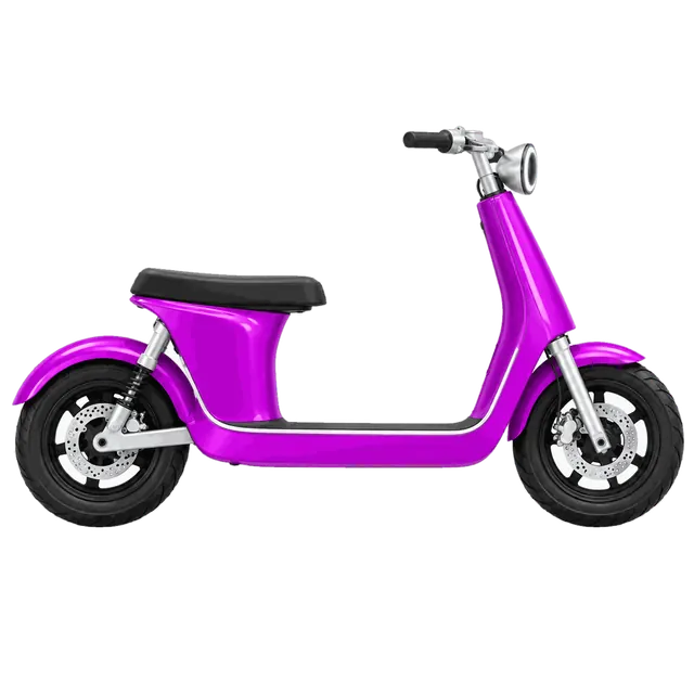 The M1 in Volt: magenta panels with white trim, side view